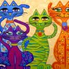 Four Colorful Cats Art Paint By Numbers