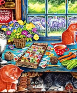 Garden Shed Cats Paint By Numbers