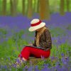 Girl In Bluebell Wood Paint By Numbers