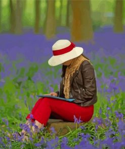 Girl In Bluebell Wood Paint By Numbers