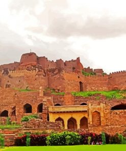 Golconda Fort Building Paint By Numbers