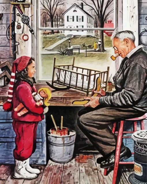 Grandpa In Workshop Art Paint By Numbers