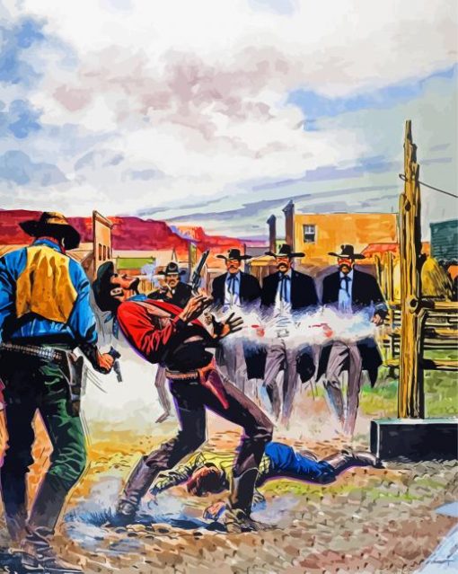 Gunfight at the OK Corral Art Paint By Numbers