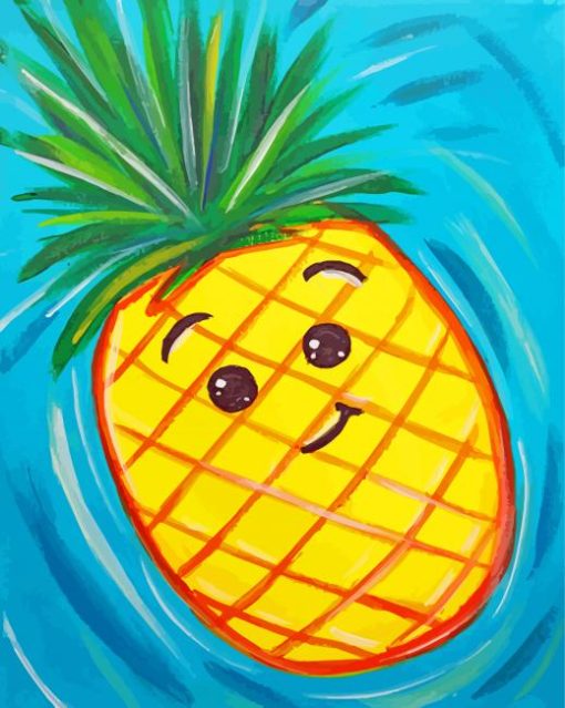 Happy Pineapple Art Paint By Numbers