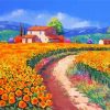 House With Flowers Art Paint By Numbers