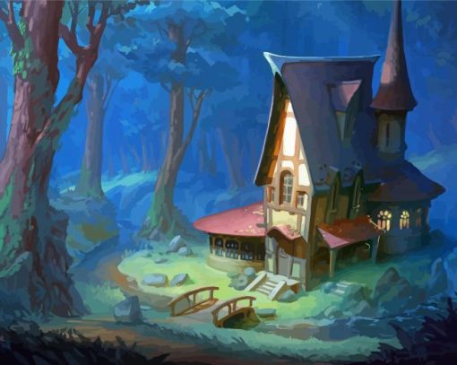 Houses In The Woods Paint By Numbers