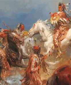 Indians With Horses Art Paint By Numbers