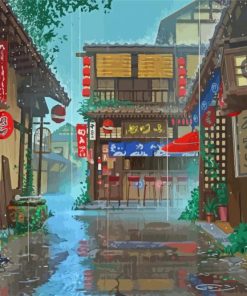 Japanese Rainy Street Scenes Paint By Numbers