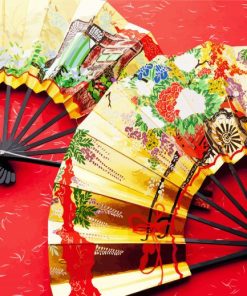 Japanese Hand Fans Paint By Numbers