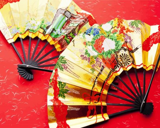 Japanese Hand Fans Paint By Numbers