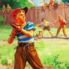 Kids Boys Playing Baseball Paint By Numbers