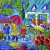 Kids In The Rain Paint By Numbers