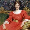 Lady In Red Victorian Dress Paint By Numbers