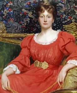 Lady In Red Victorian Dress Paint By Numbers