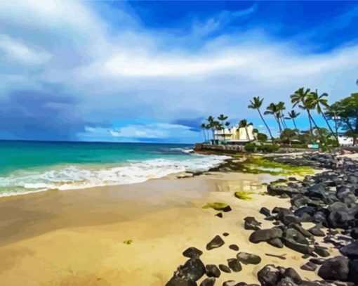 Magic Sands Beach Park Hawaii Paint By Numbers