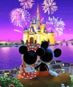 Micky And Minnie Mouse Watching Disney Paint By Numbers