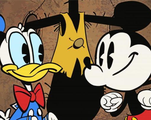Mickey And Duck Paint By Numbers