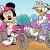 Minnie Mouse And Daisy Duck On Bikes Paint By Numbers