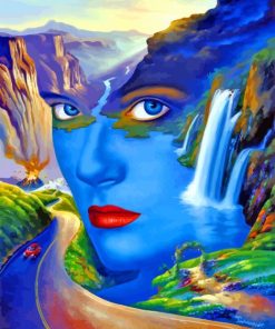 Mountain Woman Landscape Art Paint By Numbers