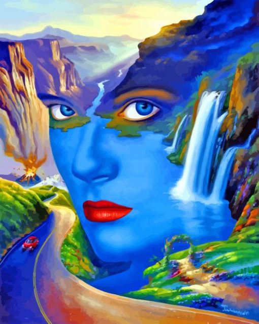 Mountain Woman Landscape Art Paint By Numbers