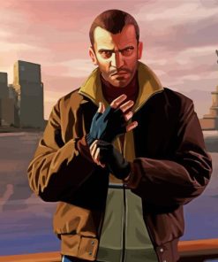 Niko Bellic Grand Theft Auto Paint By Numbers