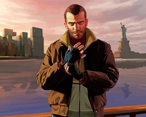 Niko Bellic Grand Theft Auto Paint By Numbers