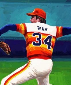 Nolan Ryan Baseball Player Paint By Numbers