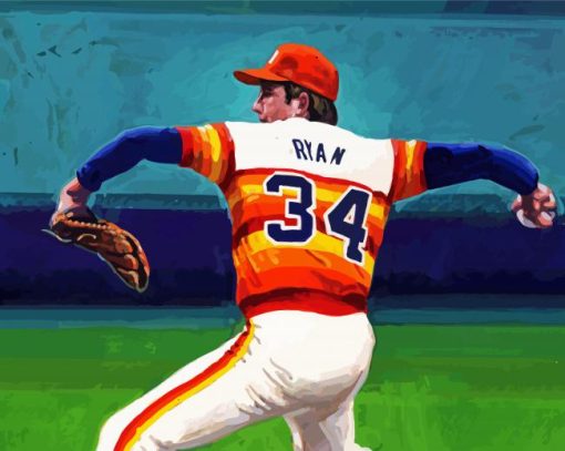 Nolan Ryan Baseball Player Paint By Numbers