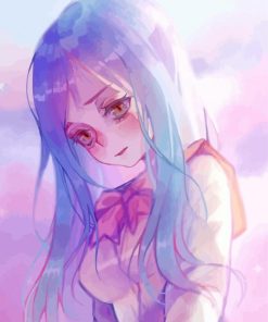 Pink And Blue Hair Anime Girl Paint By Numbers