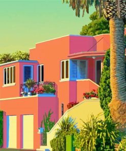 Pink House Paint By Numbers