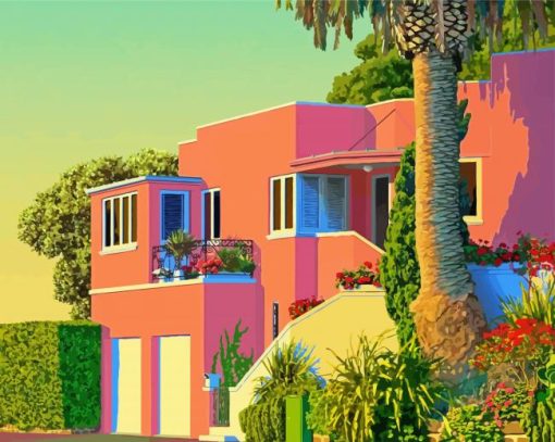 Pink House Paint By Numbers