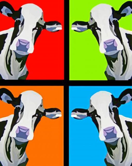 Pop Art Cow Paint By Numbers