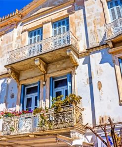 Poros Greece Building Paint By Numbers