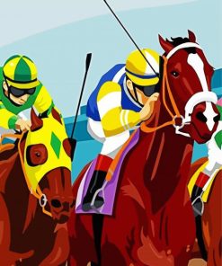 Race Horses Illustration Paint By Numbers