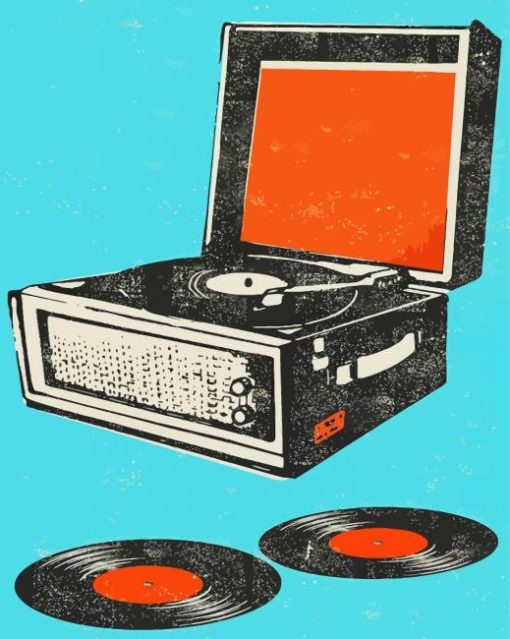 Record Player Illustration Paint By Numbers