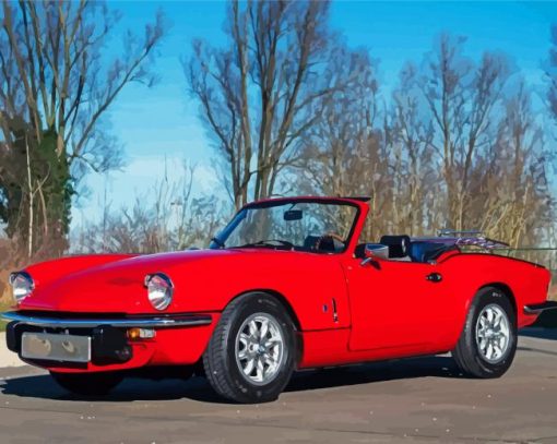 Red Triumph Spitfire Paint By Numbers