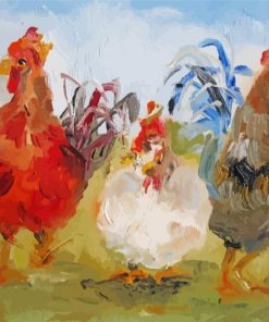 Red White And Blue Chicken Paint By Numbers