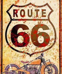 Route 66 Motorcycle Poster Paint By Numbers