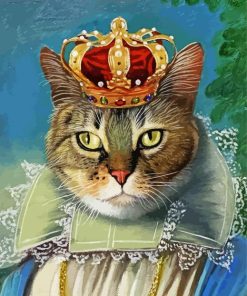 Royal Cat With Crown Paint By Numbers