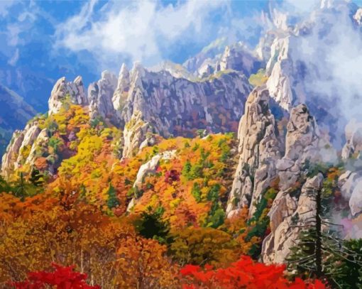 Seoraksan Mountain Landscape Paint By Numbers