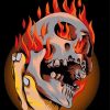 Skelton Head On Fire Paint By Numbers