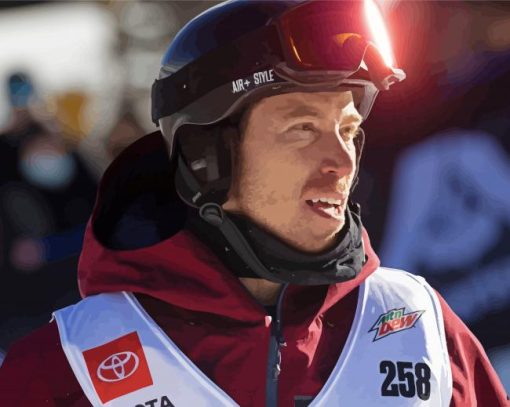 Snowboarder Shaun White Paint By Numbers