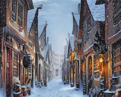 Snowy Hogsmeade Paint By Numbers