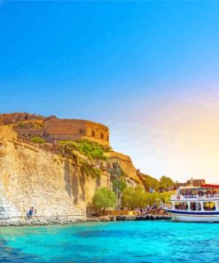 Spinalonga Island At Sunset Paint By Numbers