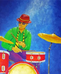 Stylish Man Drumming Paint By Numbers