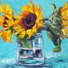 Sunflowers In Mason Jar Paint By Numbers