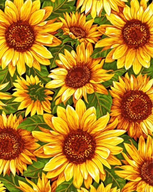 Sunflowers Metallic Paint By Numbers