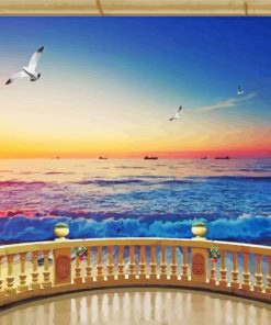 Sunset Balcony Sea View Paint By Numbers