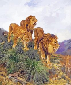 Three Lions Animals Art Paint By Numbers