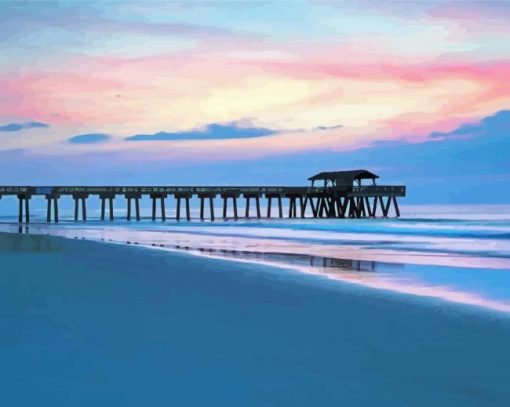 Tybee Pier Beach Paint By Numbers